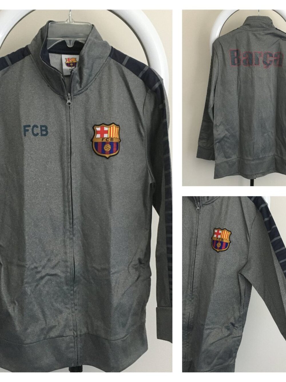 FC Barcelona Barca Official Merchandise Logo Print Soccer Futbol Track Jacket